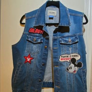 Mickey Mouse Denim Vest - Size L